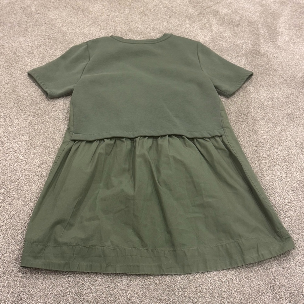 Anthropologie Pilcro Short Sleeve Sweatshirt mini dress Size Small Moss Green - Picture 7 of 12